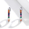 Brinco Argolas Zircão Colorido estilo Pandora - SCE721