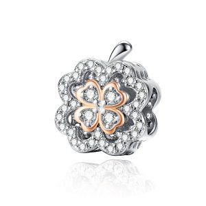 Charm Trevo-de-quatro-folhas estilo Pandora - SCC1247 Charm Trevo-de-quatro-folhas estilo Pandora - SCC1247