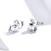 Brincos Petit Gato travesso estilo Pandora - SCE832