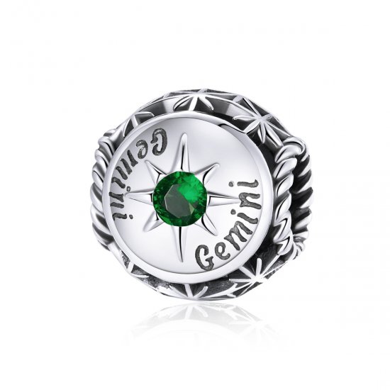Charm Shining Gemini estilo Pandora - SCC1725-7  Clique na imagem para fechar