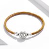 Bracelete Couro Família para sempre estilo Pandora - SCB215