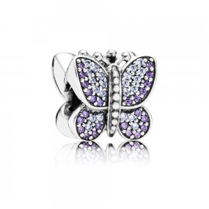 Charm PANDORA de Prata Delicada Borboleta Brilhante - 791257ACZ Charm PANDORA de Prata Delicada Borboleta Brilhante - 791257ACZ