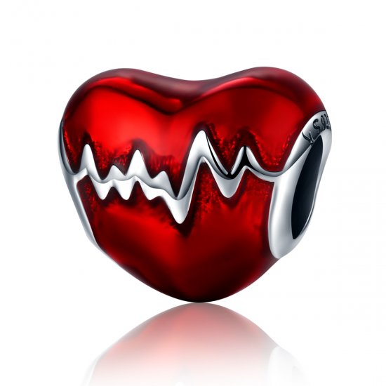 Charm Batimento cardiaco estilo Pandora - SCC249  Clique na imagem para fechar