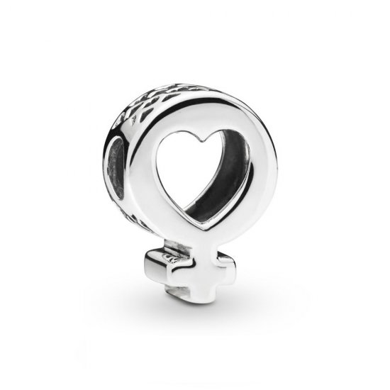 Charm berloques Pandora de prata Símbolo feminino  Clique na imagem para fechar