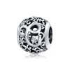 Charm Flores com orifícios, letra C estilo Pandora - SCC1444-C Charm Flores com orifícios, letra C estilo Pandora - SCC1444-C