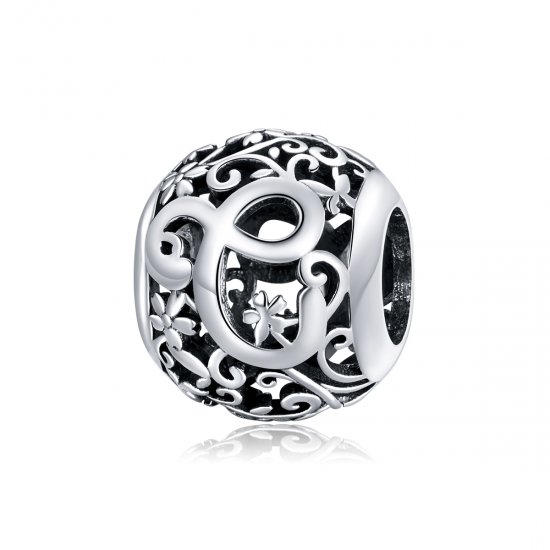 Charm Flores com orifícios, letra C estilo Pandora - SCC1444-C  Clique na imagem para fechar
