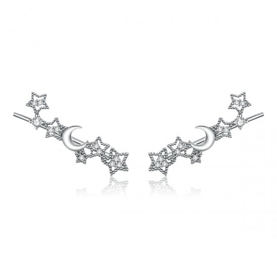 Brincos Petit Estrelas e lua estilo Pandora - SCE926  Clique na imagem para fechar