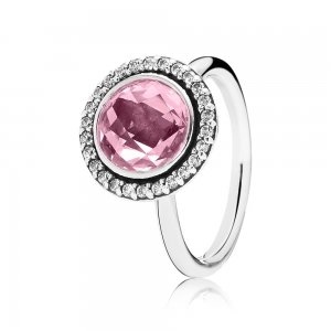 Anel PANDORA de Prata with clear and pink cubic zirconia - 190904PCZ