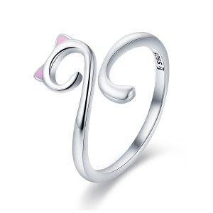 Anel Gatos apaixonados estilo Pandora - SCR341 Anel Gatos apaixonados estilo Pandora - SCR341