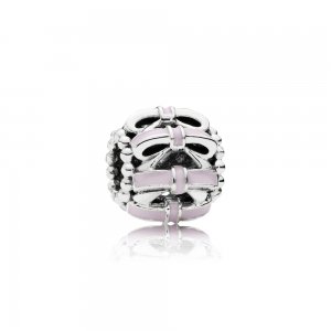 Charm berloques PANDORA Doce Laço Rosa - 791778EN40