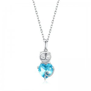 Colar Gato Azul life Pandora - SCN331 Colar Gato Azul life Pandora - SCN331