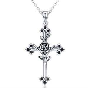 Colar Cruz de Rosa life Pandora - SCN091 Colar Cruz de Rosa life Pandora - SCN091