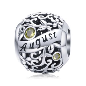 Charm Pedra de Nascimento de Peridoto de Agosto estilo Pandora - SCC1385-8