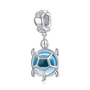Charm Pendente Tartaruga de vidro Murano Azul estilo Pandora - SCC1804