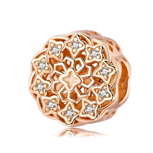 Charm Rose Window estilo Pandora Rosa - SCC1279 Charm Rose Window estilo Pandora Rosa - SCC1279