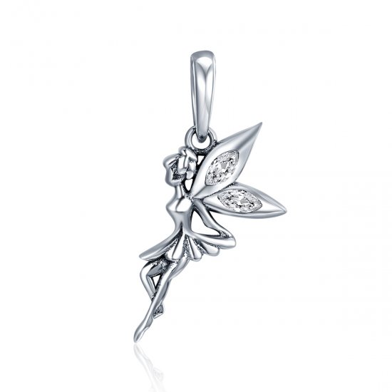Charm Pendente Fada da Flor Branca estilo Pandora - SCC359  Clique na imagem para fechar