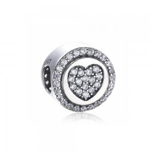 Charm berloques Pandora de prata Coração cintilante PX00242-1B