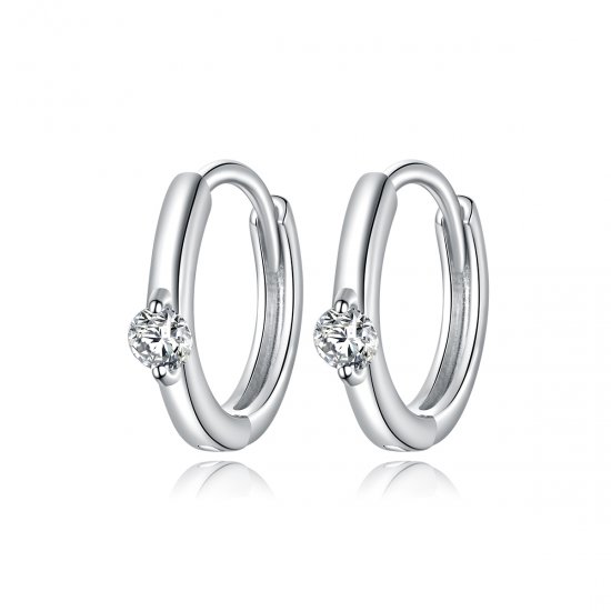 Brinco Argolas Diamante brilhante estilo Pandora - SCE1050-A  Clique na imagem para fechar