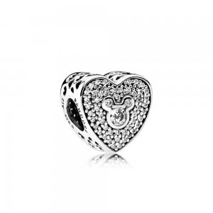 Charm PANDORA Mickey & Minnie Coração Brilhante - 792049CZ Charm PANDORA Mickey & Minnie Coração Brilhante - 792049CZ