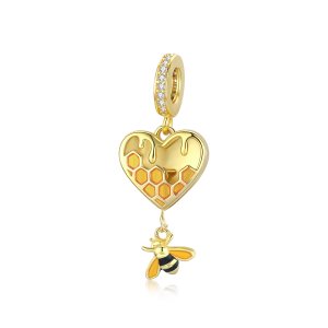 Charm Pendente Amor favo de mel estilo Pandora - SCC1714 Charm Pendente Amor favo de mel estilo Pandora - SCC1714