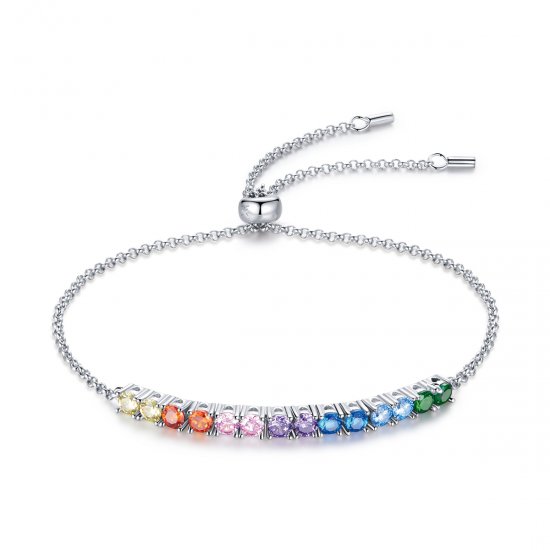 Pulseira Ponte de Arco-Íris estilo Pandora - SCB213  Clique na imagem para fechar