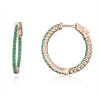 Brinco Argolas Estilo Verde estilo Pandora Rosa - SCE511