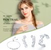 Conjunto de joias Dois tons Trilha da Pata estilo Pandora - SET011
