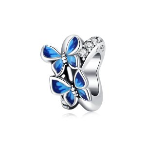 Charm Borboletas voadoras estilo Pandora - SCC1731 Charm Borboletas voadoras estilo Pandora - SCC1731