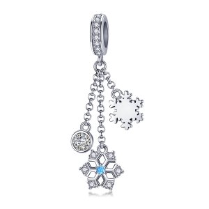 Charm Pendente Floco de neve estilo Pandora - SCC1020 Charm Pendente Floco de neve estilo Pandora - SCC1020