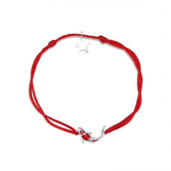 Pulseira de cordão Carpa da Sorte estilo Pandora - SCB145  Clique na imagem para fechar