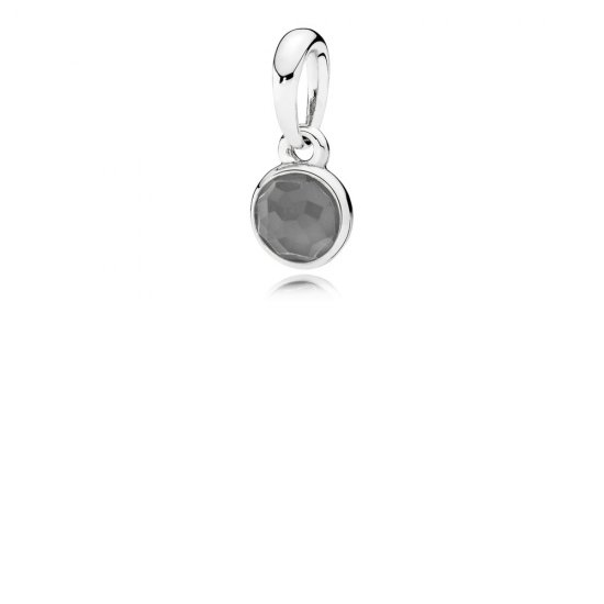 Charm Pendente PANDORA Gota de Pedra da Lua Cinza Junho - 390396MSG  Clique na imagem para fechar