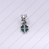 Four-leaf clover silver dangle with pink enamel - 790572EN07