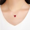 Colar Coração de Anjo Vermelho estilo Pandora - SCN285