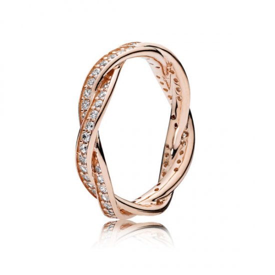 Anel PANDORA ROSE Brilho Entrelaçado - 180892CZ  Clique na imagem para fechar