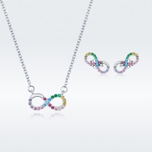 Conjunto de joias Dois tons Infinidade estilo Pandora - SET021 Conjunto de joias Dois tons Infinidade estilo Pandora - SET021