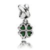 Charm PANDORA de Prata Esmaltado Trevo de 4 Folhas - 790572EN25
