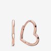 Brinco Argolas Coração assimétrico Pandora Rosa - 288307 Brinco Argolas Coração assimétrico Pandora Rosa - 288307