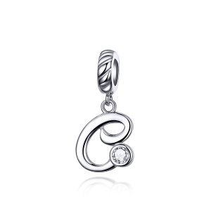 Charm Pendente Letra C estilo Pandora - SCC1183-C Charm Pendente Letra C estilo Pandora - SCC1183-C