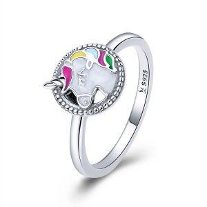 Anel Memória de Unicórnio estilo Pandora - SCR388 Anel Memória de Unicórnio estilo Pandora - SCR388