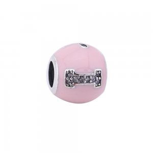 Charm Pandora de prata Rosa eu amo o animal de estimação