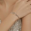 Bracelete Rigido Aberto Bola de prata estilo Pandora - SCB198