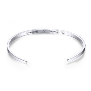 Bracelete Rigido Aberto Nada é impossível estilo Pandora - SCB160 Bracelete Rigido Aberto Nada é impossível estilo Pandora - SCB160