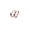 Brinco Argolas Paciência Azul Claro Huggie Pandora Rosa - 289304C02
