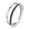 Anel Movimento Preto e Branco estilo Pandora - SCR082 Anel Movimento Preto e Branco estilo Pandora - SCR082