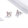 Brincos Petit Borboleta de cristal estilo Pandora - SCE1013