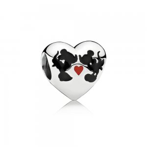 Charm PANDORA Beijo Mickey & Minnie - 791443ENMX Charm PANDORA Beijo Mickey & Minnie - 791443ENMX