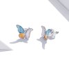 Brincos Petit Borboleta Com Três Cores estilo Pandora - SCE1156
