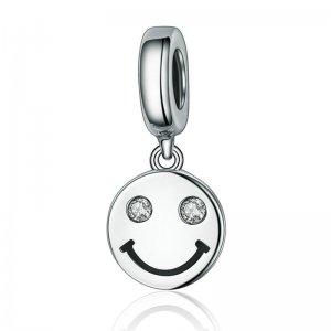 Charm Pendente Dois tons Rosto sorridente estilo Pandora - SCC258