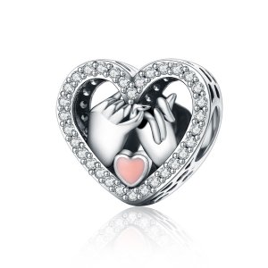 Charm Nossa promessa rosa para sempre estilo Pandora - SCC167