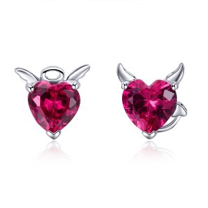 Brincos Petit Anjo e demônio estilo Pandora - SCE414 Brincos Petit Anjo e demônio estilo Pandora - SCE414
